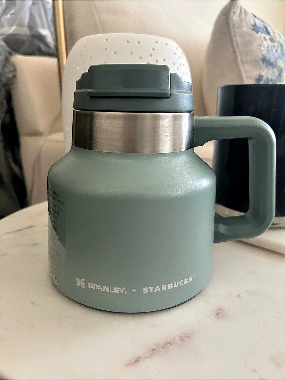 Stanley + Starbucks Quencher H2.0 Vacuum-Insulated Admirals Mug, Mint Green 20oz